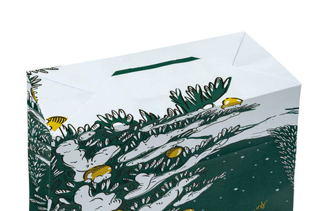 Weihnachtspapiertüte 240x100x320mm Grüner Weihnachtsbaum