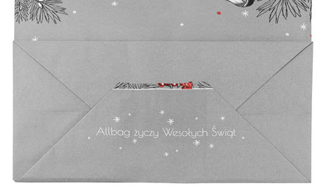 Weihnachtspapiertüte 320x160x380mm Grau Frohe Weihnachten