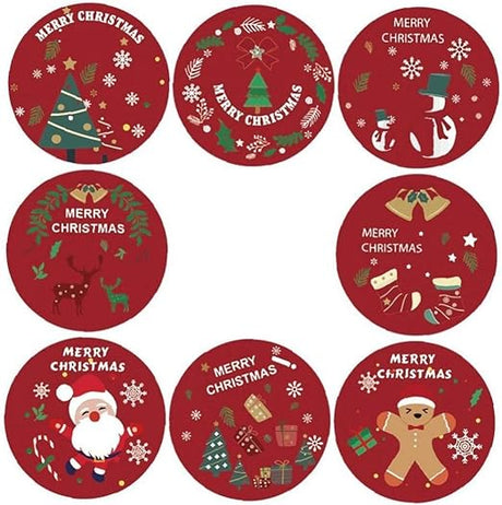 Weihnachtsaufkleber Rot 500St.