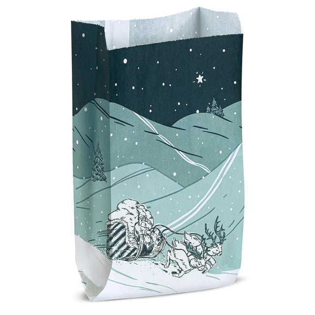 Weihnachts-Papiertüten 120x50x220mm Weihnachtsbaum 10St.