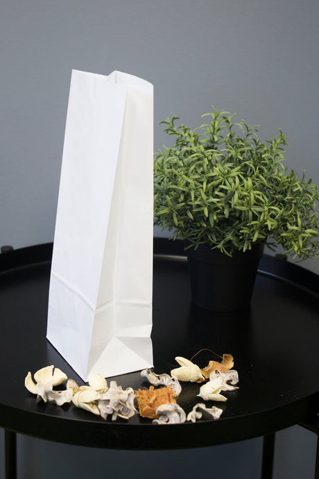 Blockbodenbeutel 10+7x26 cm, 70 g/m², weiß, 100 Stück