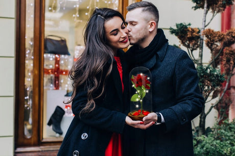 Ewige LED-Rose im Glas 21cm