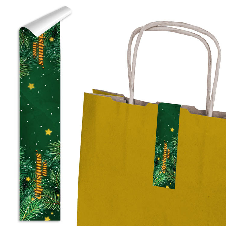 Große Weihnachtsaufkleber für Geschenke BLATT MIX