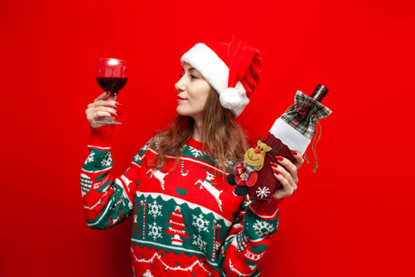 Weihnachtsflaschenkostüm Rot mit Rentier