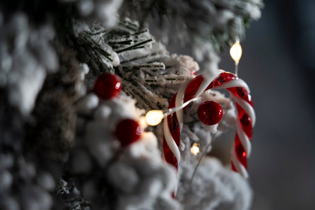 Rote Kugeln auf Draht, 10er-Set.