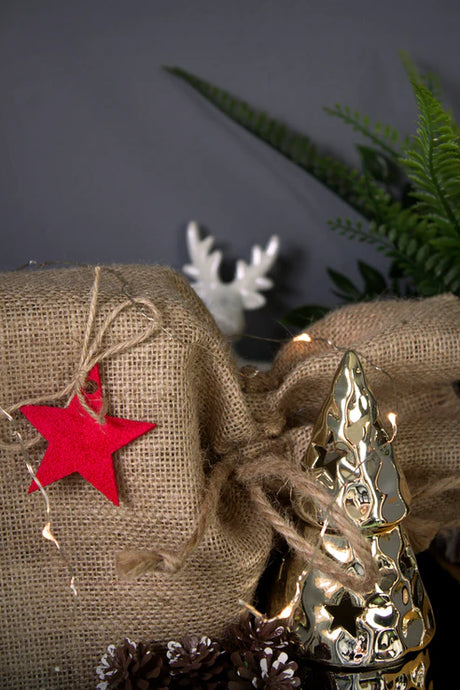 Weihnachts-Jute-Geschenkbeutel + Geschenkbox