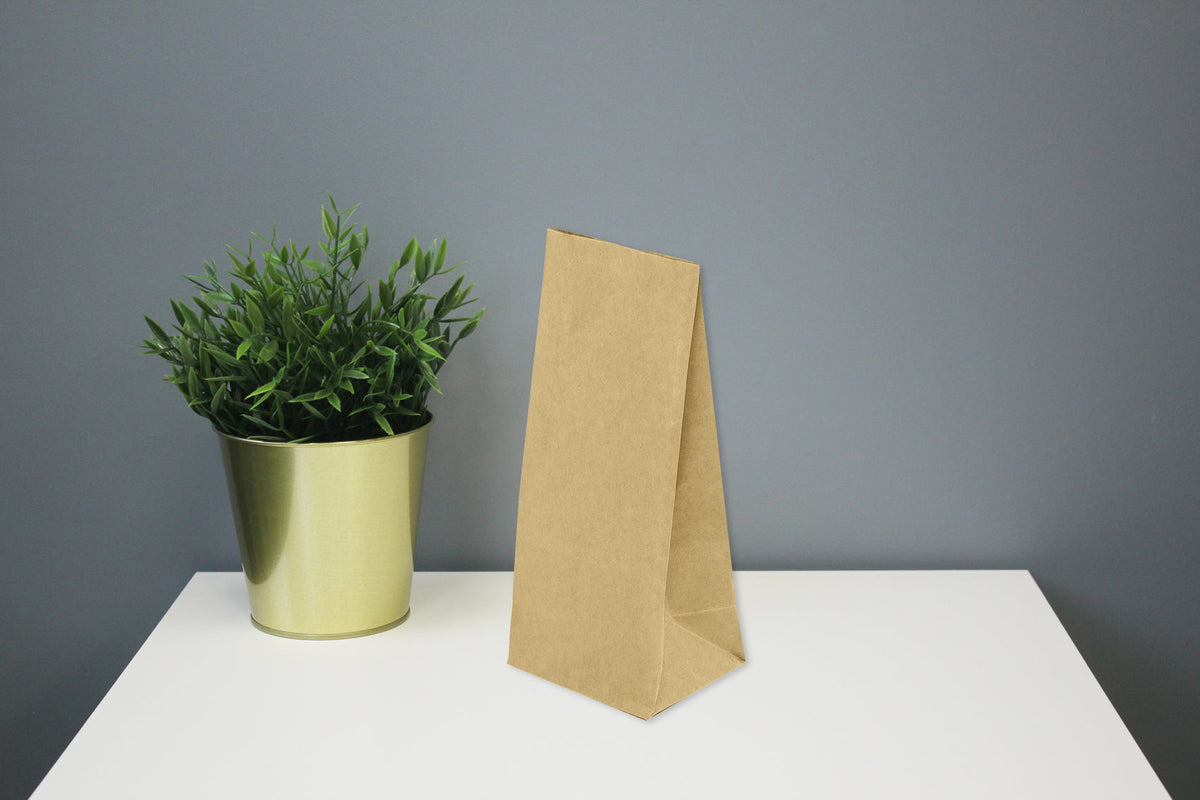 Blockbodenbeutel 10+6,5x19 cm, 70 g/m², braun, 100 Stück