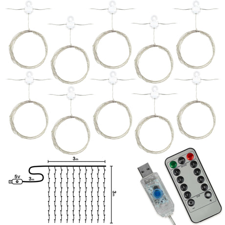 Lichtervorhang Lampen WARMES LICHT 3m