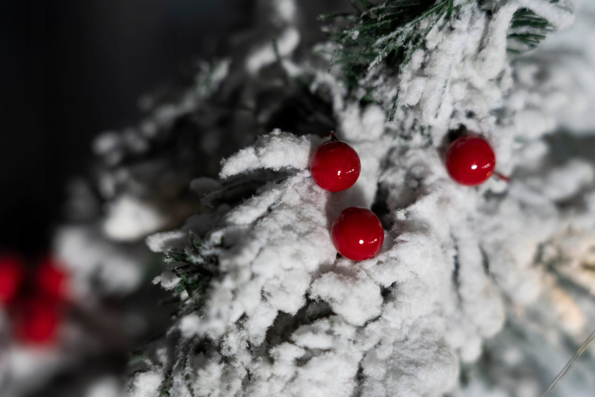 Rote Kugeln auf Draht, 10er-Set.