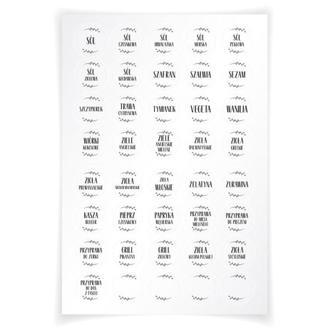 Gewürzaufkleber WEISS 200St.