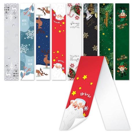 Große Weihnachtsaufkleber für Geschenke BLATT MIX