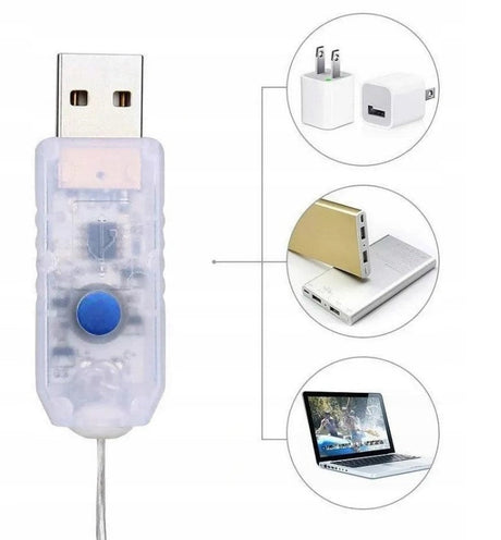 Warmweißer LED-Lichtervorhang 3x3m