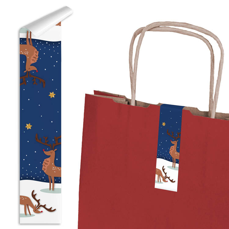 Große Weihnachtsaufkleber für Geschenke BLATT MIX