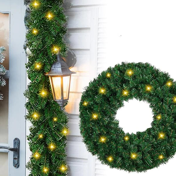 Weihnachtsgirlande Mit Lichtern – 1,8 M, Kieferngirlande Mit 30 LED, Tannenzapfen, Batteriebetrieben