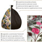 Bean Bag Sitzsack, 80 x 80 x 120 cm, Sitzkissen, mit Tragegriff Boden, Sitzsack Bubibag mit Füllung Beigefarbene Blumen