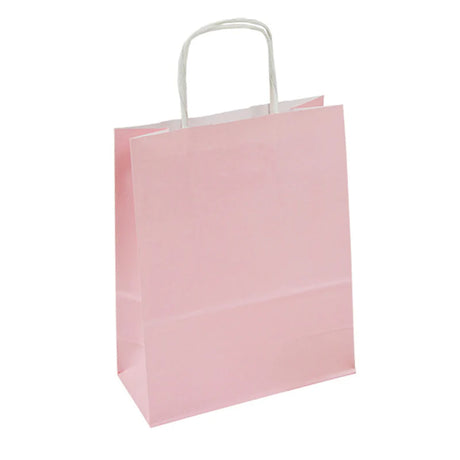 Papiertüte mit gedrehtem Griff 180x80x225mm Puderrosa
