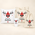 Weihnachtsset Rentiergeweih – Beutel, Kissen, Tasche und Becher