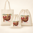 Weihnachtsset Faultier – Beutel, Turnbeutel und Tasche