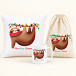 Weihnachtsset Faultier – Beutel, Becher und Kissen