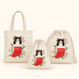 Weihnachtsset Katze – Beutel, Turnbeutel und Tasche