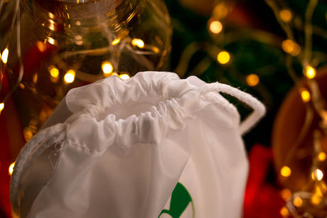 Weihnachts-Polyestertasche 16x21cm GRÜNE SÜSSIGKEITEN