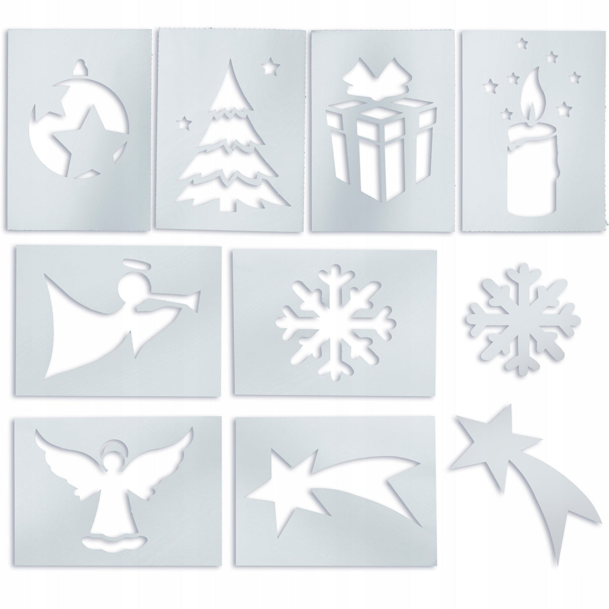 Weihnachts-Kunstschnee-Schablonen-Set 10-tlg.