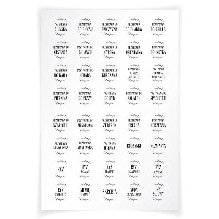 Gewürzaufkleber WEISS 200St.