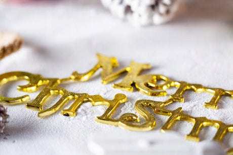 Frohe Weihnachten Aufschrift Gold Anhänger 24cm