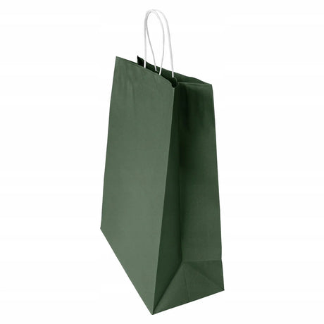 Papiertragetasche mit Premium-Drehgriff - DUNKELGRÜN - 350x150x400mm