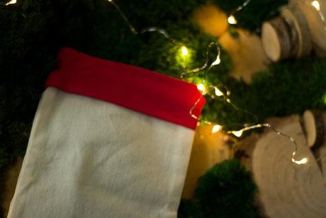 Weihnachtsstrumpf aus Baumwolle, ecru