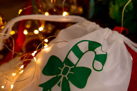 Weihnachts-Polyestertasche 16x21cm GRÜNE SÜSSIGKEITEN