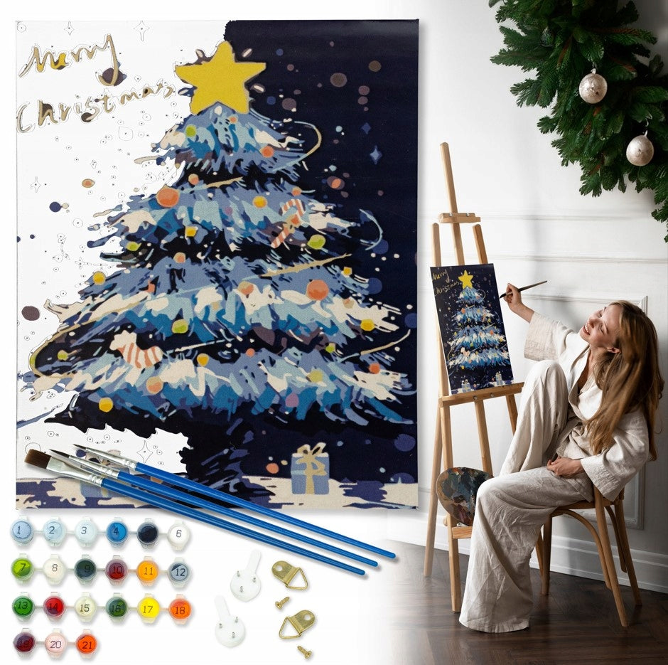 Malen nach Zahlen Weihnachtsbaum 40x50 cm