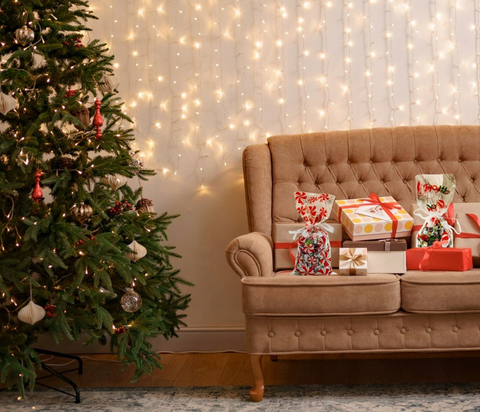 Weihnachts-Zellophantüten 125×175mm Grün und Rot 10St.