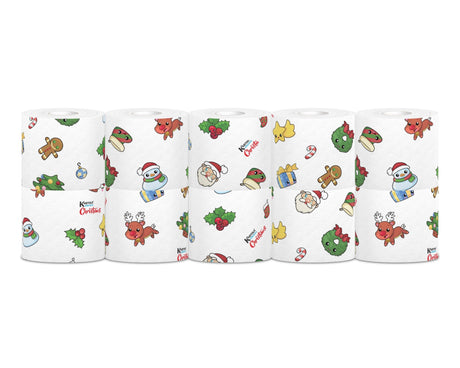 Weihnachts-Toilettenpapier 3-lagig, 10 Rollen, Weihnachtsmann-Motiv