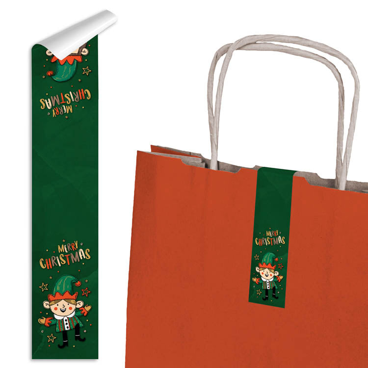 Große Weihnachtsaufkleber für Geschenke BLATT MIX