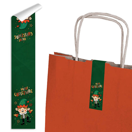 Große Weihnachtsaufkleber für Geschenke BLATT MIX