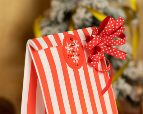 Weihnachtsgeschenktüten Set rot und weiß 8-tlg.