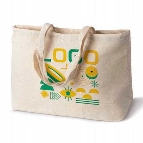 Bedruckte Baumwolltasche mit Boden 450 × 120 × 350 mm, Natur [mat:mat-tasche-boden:450x120x350:EC]