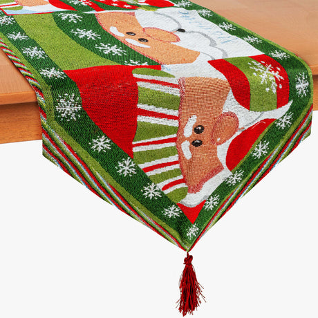 Weihnachtlicher Tischläufe 32x175 cm mit Weihnachtsmann-Motiv