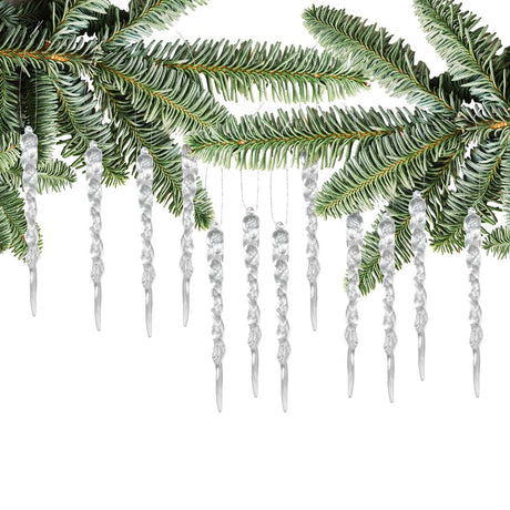 Transparente Eiszapfen für Weihnachtsbaum 12 Stk.