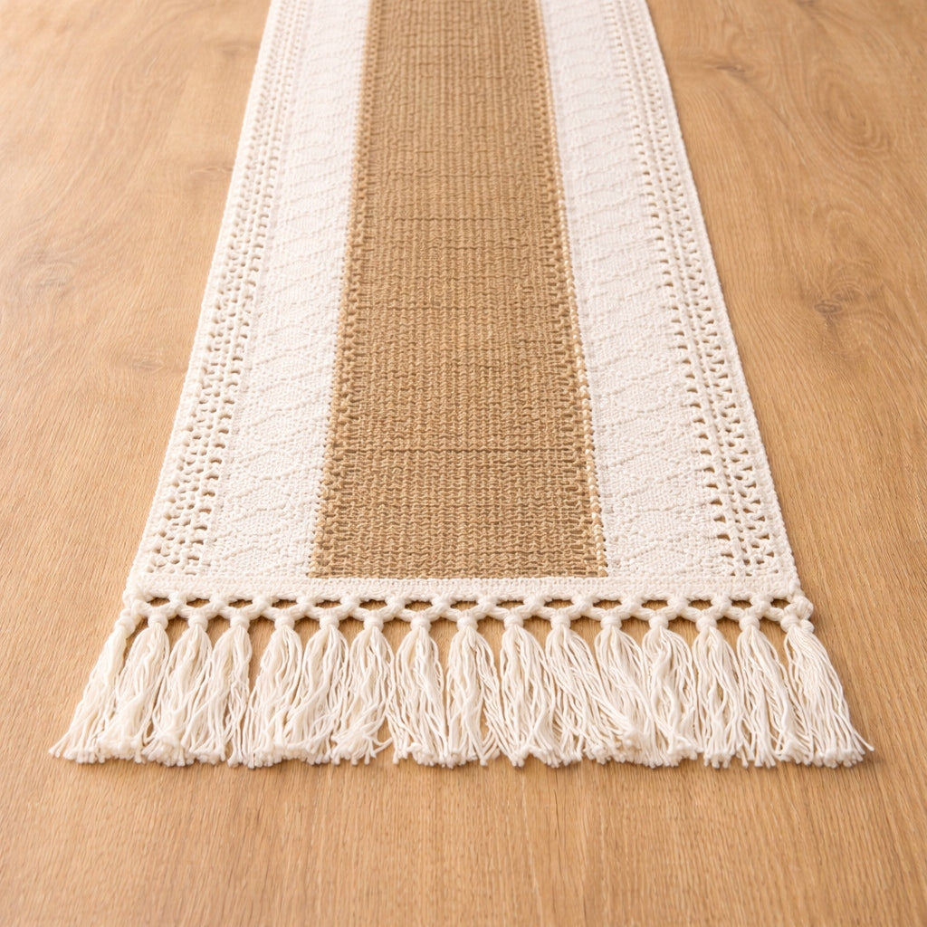 Tischläufer Boho mit Fransen 30x183 cm