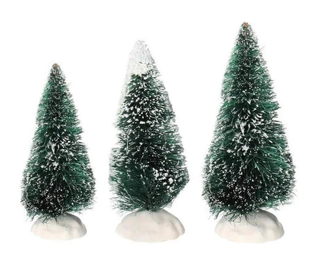 SET 3x Schneebedeckter Weihnachtsbaum