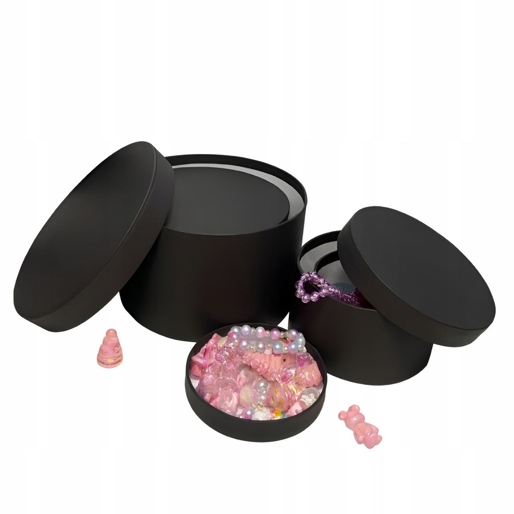 Set mit 4 schwarzen Geschenkboxen