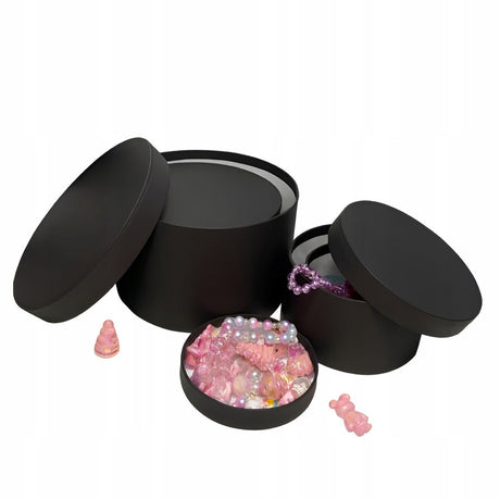 Set mit 4 schwarzen Geschenkboxen