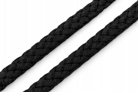 Geflochtene Baumwollkordel 5 mm – Makramee-Schnur 1 m Schwarz