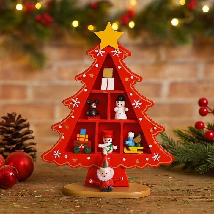 Dekorativer Weihnachtsbaum aus Holz, 18 cm