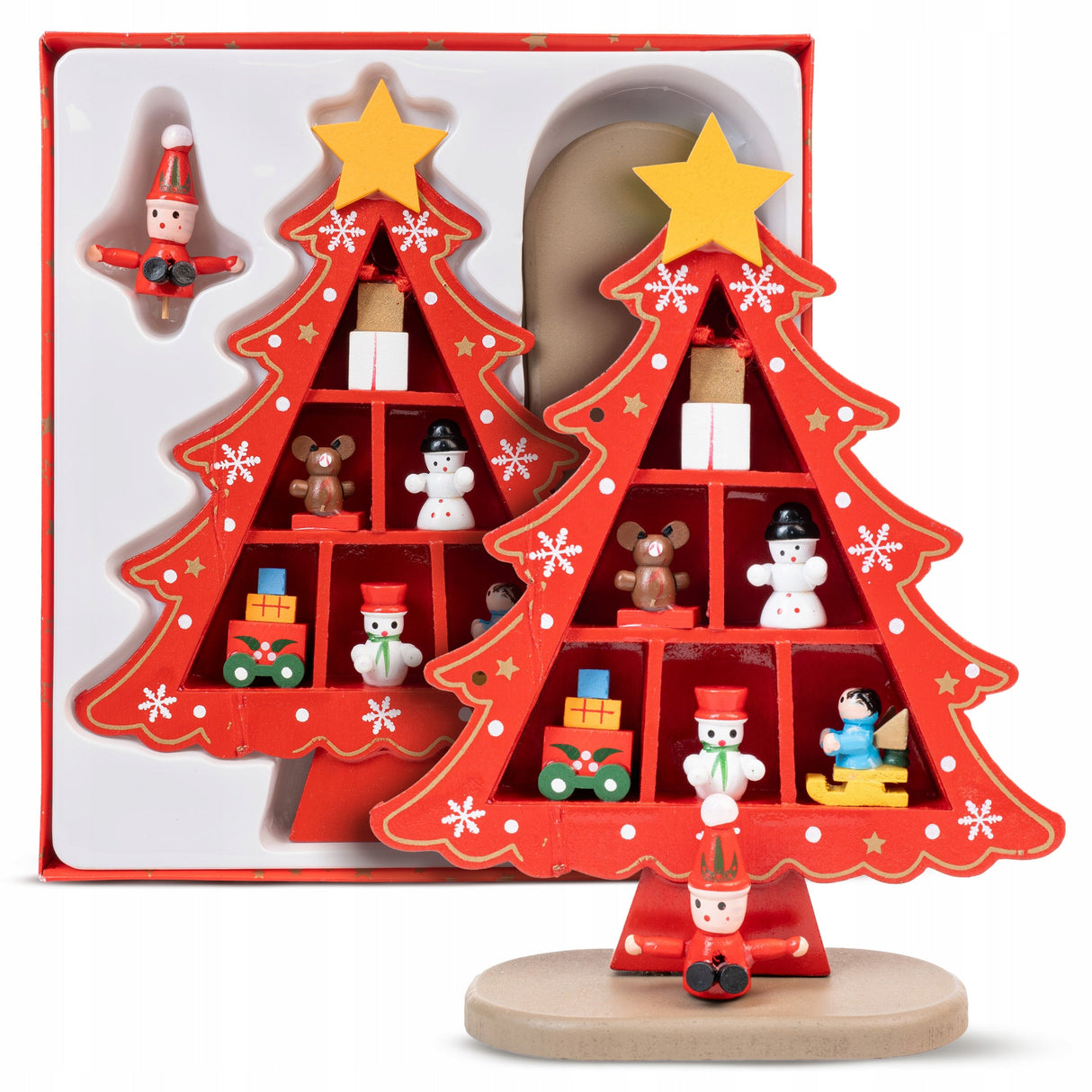 Dekorativer Weihnachtsbaum aus Holz, 18 cm