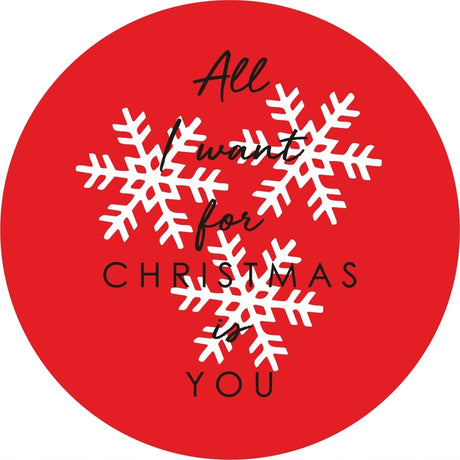 Weihnachtsaufkleber „Alles, was ich mir zu Weihnachten wünsche, bist du“ Rot 10 Stück