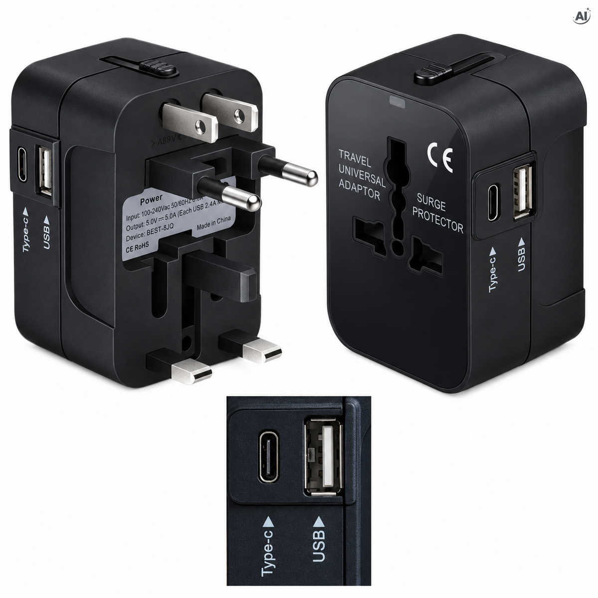 Universeller USB Reiseadapter