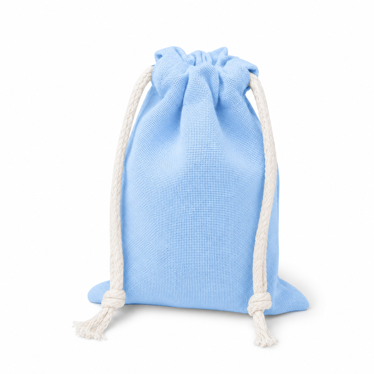 Baumwollbeutel mit Kordelzug 10 x 15 cm, hellblau